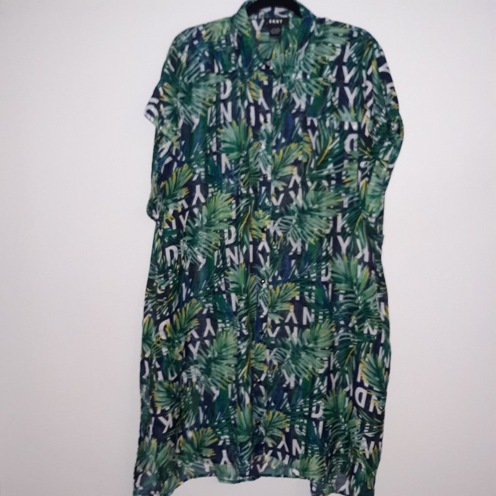 DKNY OS Fits All Duster Green DKNY